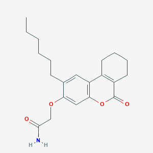 molecular formula C21H27NO4 B7757613 2-[(2-hexyl-6-oxo-7,8,9,10-tetrahydro-6H-benzo[c]chromen-3-yl)oxy]acetamide 