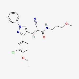 molecular formula C25H25ClN4O3 B7757678 (E)-3-[3-(3-chloro-4-ethoxyphenyl)-1-phenylpyrazol-4-yl]-2-cyano-N-(3-methoxypropyl)prop-2-enamide 