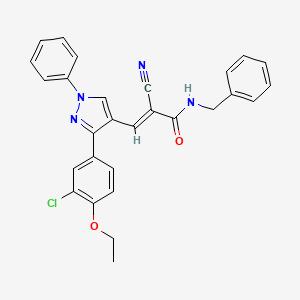 molecular formula C28H23ClN4O2 B7757685 (E)-N-benzyl-3-[3-(3-chloro-4-ethoxyphenyl)-1-phenylpyrazol-4-yl]-2-cyanoprop-2-enamide 