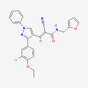 molecular formula C26H21ClN4O3 B7757696 (E)-3-(3-(3-chloro-4-ethoxyphenyl)-1-phenyl-1H-pyrazol-4-yl)-2-cyano-N-(furan-2-ylmethyl)acrylamide 