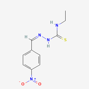 molecular formula C10H12N4O2S B7757708 1-ethyl-3-[(Z)-(4-nitrophenyl)methylideneamino]thiourea 