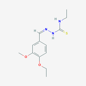 molecular formula C13H19N3O2S B7757721 1-[(Z)-(4-ethoxy-3-methoxyphenyl)methylideneamino]-3-ethylthiourea 
