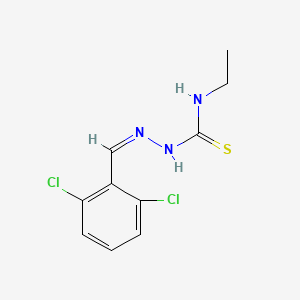 molecular formula C10H11Cl2N3S B7757738 1-{[(2,6-Dichlorophenyl)methylidene]amino}-3-ethylthiourea 