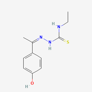 molecular formula C11H15N3OS B7757744 N-ethyl-N'-[1-(4-hydroxyphenyl)ethylidene]carbamohydrazonothioic acid 
