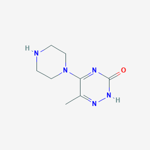molecular formula C8H13N5O B7757768 6-Methyl-5-(piperazin-1-yl)-2,3-dihydro-1,2,4-triazin-3-one 
