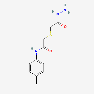 molecular formula C11H15N3O2S B7757775 2-((2-hydrazinyl-2-oxoethyl)thio)-N-(p-tolyl)acetamide 