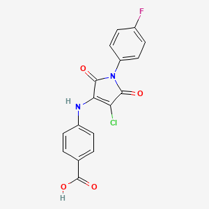 molecular formula C17H10ClFN2O4 B7757783 4-[[4-Chloro-1-(4-fluorophenyl)-2,5-dioxopyrrol-3-yl]amino]benzoic acid 