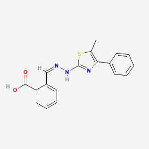 molecular formula C18H15N3O2S B7757787 (Z)-2-((2-(5-methyl-4-phenylthiazol-2-yl)hydrazono)methyl)benzoic acid 