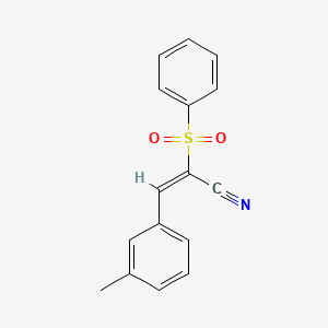 molecular formula C16H13NO2S B7757858 (E)-2-(benzenesulfonyl)-3-(3-methylphenyl)prop-2-enenitrile 