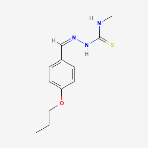 molecular formula C12H17N3OS B7757903 1-methyl-3-[(Z)-(4-propoxyphenyl)methylideneamino]thiourea 