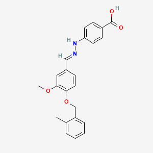 molecular formula C23H22N2O4 B7757916 4-[(2E)-2-[[3-methoxy-4-[(2-methylphenyl)methoxy]phenyl]methylidene]hydrazinyl]benzoic acid 