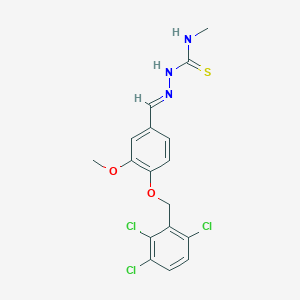 molecular formula C17H16Cl3N3O2S B7757944 1-[(E)-[3-methoxy-4-[(2,3,6-trichlorophenyl)methoxy]phenyl]methylideneamino]-3-methylthiourea 