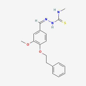 molecular formula C18H21N3O2S B7757952 1-[(Z)-[3-methoxy-4-(2-phenylethoxy)phenyl]methylideneamino]-3-methylthiourea 