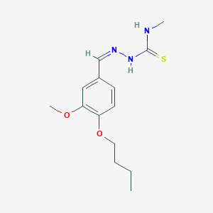 molecular formula C14H21N3O2S B7757958 1-[(Z)-(4-butoxy-3-methoxyphenyl)methylideneamino]-3-methylthiourea 