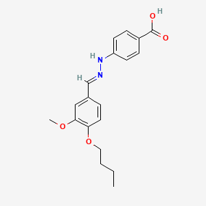 molecular formula C19H22N2O4 B7757963 4-[(2E)-2-[(4-butoxy-3-methoxyphenyl)methylidene]hydrazinyl]benzoic acid 