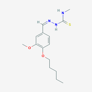 molecular formula C15H23N3O2S B7757966 1-[(Z)-(3-methoxy-4-pentoxyphenyl)methylideneamino]-3-methylthiourea 