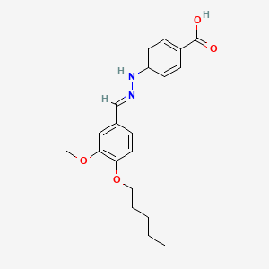 4-[(2E)-2-[(3-methoxy-4-pentoxyphenyl)methylidene]hydrazinyl]benzoic acid