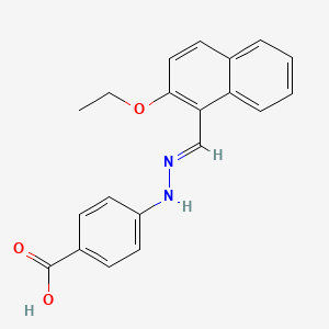 molecular formula C20H18N2O3 B7757983 (E)-4-(2-((2-ethoxynaphthalen-1-yl)methylene)hydrazinyl)benzoic acid 
