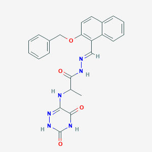 molecular formula C24H22N6O4 B7757996 (E)-N'-((2-(benzyloxy)naphthalen-1-yl)methylene)-2-((3,5-dioxo-2,3,4,5-tetrahydro-1,2,4-triazin-6-yl)amino)propanehydrazide 