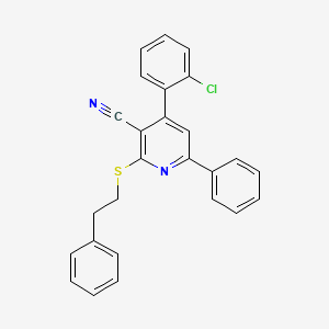 4-(2-Chlorophenyl)-6-phenyl-2-(2-phenylethylsulfanyl)pyridine-3-carbonitrile