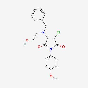 molecular formula C20H19ClN2O4 B7758028 3-[Benzyl-(2-hydroxy-ethyl)-amino]-4-chloro-1-(4-methoxy-phenyl)-pyrrole-2,5-dione 