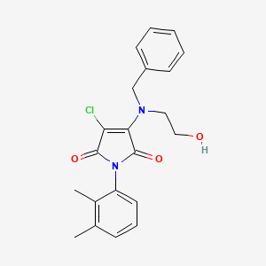 molecular formula C21H21ClN2O3 B7758030 3-[Benzyl(2-hydroxyethyl)amino]-4-chloro-1-(2,3-dimethylphenyl)pyrrole-2,5-dione 