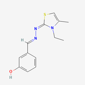 molecular formula C13H15N3OS B7758056 3-((E)-((E)-(3-ethyl-4-methylthiazol-2(3H)-ylidene)hydrazono)methyl)phenol 