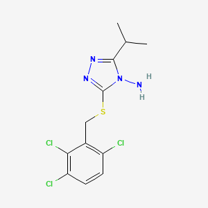 molecular formula C12H13Cl3N4S B7758107 3-Propan-2-yl-5-[(2,3,6-trichlorophenyl)methylsulfanyl]-1,2,4-triazol-4-amine 