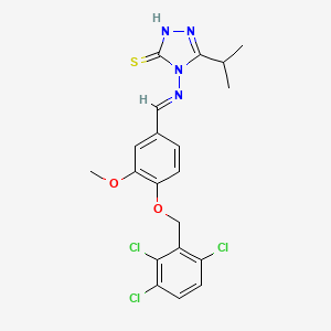 4-[(E)-[3-methoxy-4-[(2,3,6-trichlorophenyl)methoxy]phenyl]methylideneamino]-3-propan-2-yl-1H-1,2,4-triazole-5-thione