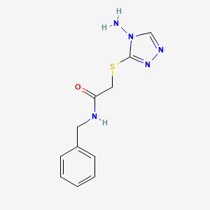 molecular formula C11H13N5OS B7758130 2-[(4-amino-4H-1,2,4-triazol-3-yl)sulfanyl]-N-benzylacetamide 