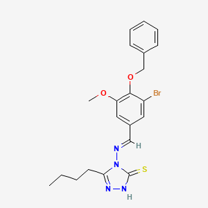 molecular formula C21H23BrN4O2S B7758141 (E)-4-((4-(benzyloxy)-3-bromo-5-methoxybenzylidene)amino)-5-butyl-4H-1,2,4-triazole-3-thiol 