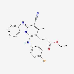 molecular formula C24H21BrN4O2 B7758150 Ethyl 3-{1-[(4-bromophenyl)amino]-4-cyano-3-methylpyrido[1,2-a]benzimidazol-2-yl}propanoate 