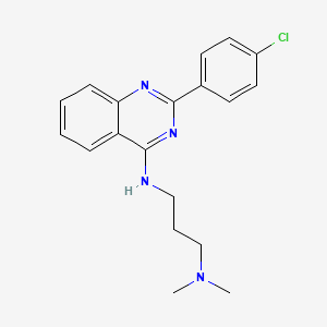 molecular formula C19H21ClN4 B7758169 N'-[2-(4-Chloro-phenyl)-quinazolin-4-yl]-N,N-dimethyl-propane-1,3-diamine 