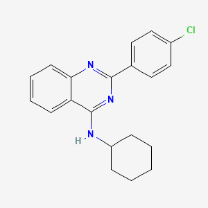 molecular formula C20H20ClN3 B7758170 2-(4-chlorophenyl)-N-cyclohexylquinazolin-4-amine 