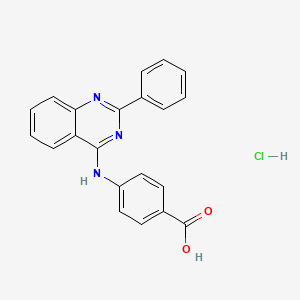 molecular formula C21H16ClN3O2 B7758202 4-[(2-phenylquinazolin-4-yl)amino]benzoic Acid Hydrochloride 