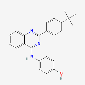 molecular formula C24H23N3O B7758210 4-{[2-(4-Tert-butylphenyl)quinazolin-4-yl]amino}phenol 