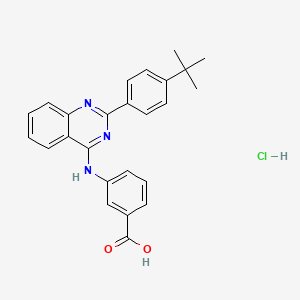 3-[[2-(4-Tert-butylphenyl)quinazolin-4-yl]amino]benzoic acid;hydrochloride