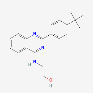molecular formula C20H23N3O B7758232 2-({2-[4-(Tert-butyl)phenyl]quinazolin-4-yl}amino)ethan-1-ol 