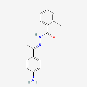 molecular formula C16H17N3O B7758242 N'-[1-(4-aminophenyl)ethylidene]-2-methylbenzohydrazide 