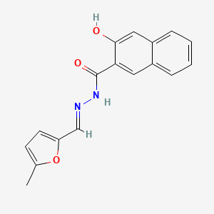 molecular formula C17H14N2O3 B7758254 3-hydroxy-N'-[(5-methyl-2-furyl)methylene]-2-naphthohydrazide 