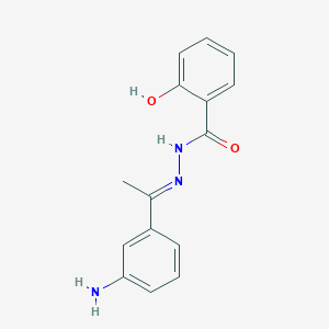 molecular formula C15H15N3O2 B7758259 N'-[(1E)-1-(3-aminophenyl)ethylidene]-2-hydroxybenzohydrazide 