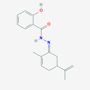 molecular formula C17H20N2O2 B7758265 (Z)-2-hydroxy-N'-(2-methyl-5-(prop-1-en-2-yl)cyclohex-2-en-1-ylidene)benzohydrazide 