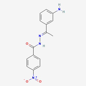 molecular formula C15H14N4O3 B7758277 N'-[1-(3-aminophenyl)ethylidene]-4-nitrobenzohydrazide 