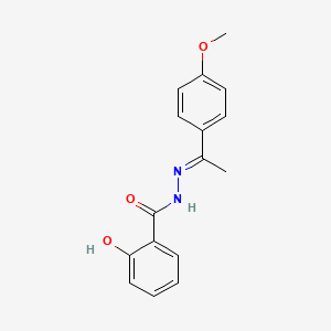 molecular formula C16H16N2O3 B7758285 2-hydroxy-N'-[1-(4-methoxyphenyl)ethylidene]benzohydrazide 