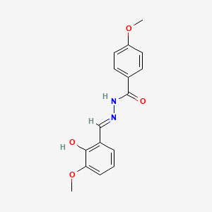 molecular formula C16H16N2O4 B7758289 N'-(2-hydroxy-3-methoxybenzylidene)-4-methoxybenzohydrazide CAS No. 131536-61-3