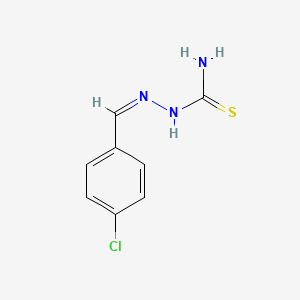 molecular formula C8H8ClN3S B7758321 Hydrazinecarbothioamide, 2-((4-chlorophenyl)methylene)- 