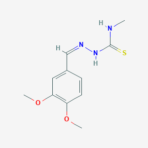 molecular formula C11H15N3O2S B7758343 1-[(Z)-(3,4-dimethoxyphenyl)methylideneamino]-3-methylthiourea 