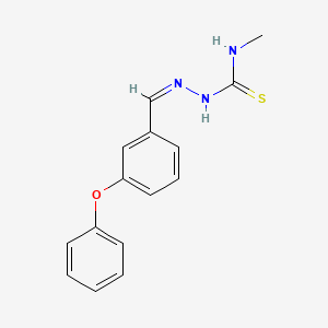 molecular formula C15H15N3OS B7758350 (1Z,N'Z)-N-methyl-N'-(3-phenoxybenzylidene)carbamohydrazonothioic acid 