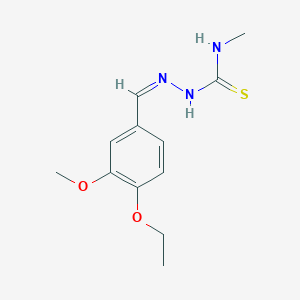 molecular formula C12H17N3O2S B7758382 1-[(Z)-(4-ethoxy-3-methoxyphenyl)methylideneamino]-3-methylthiourea 