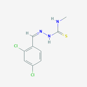 molecular formula C9H9Cl2N3S B7758387 N'-[(Z)-(2,4-dichlorophenyl)methylidene]-N-methylcarbamohydrazonothioic acid 